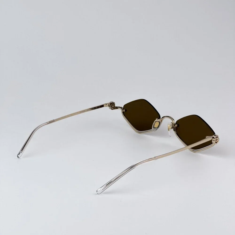 Gucci GG1604S 002 BRAND NEW Sunglasses Gold Brown Geometric Men